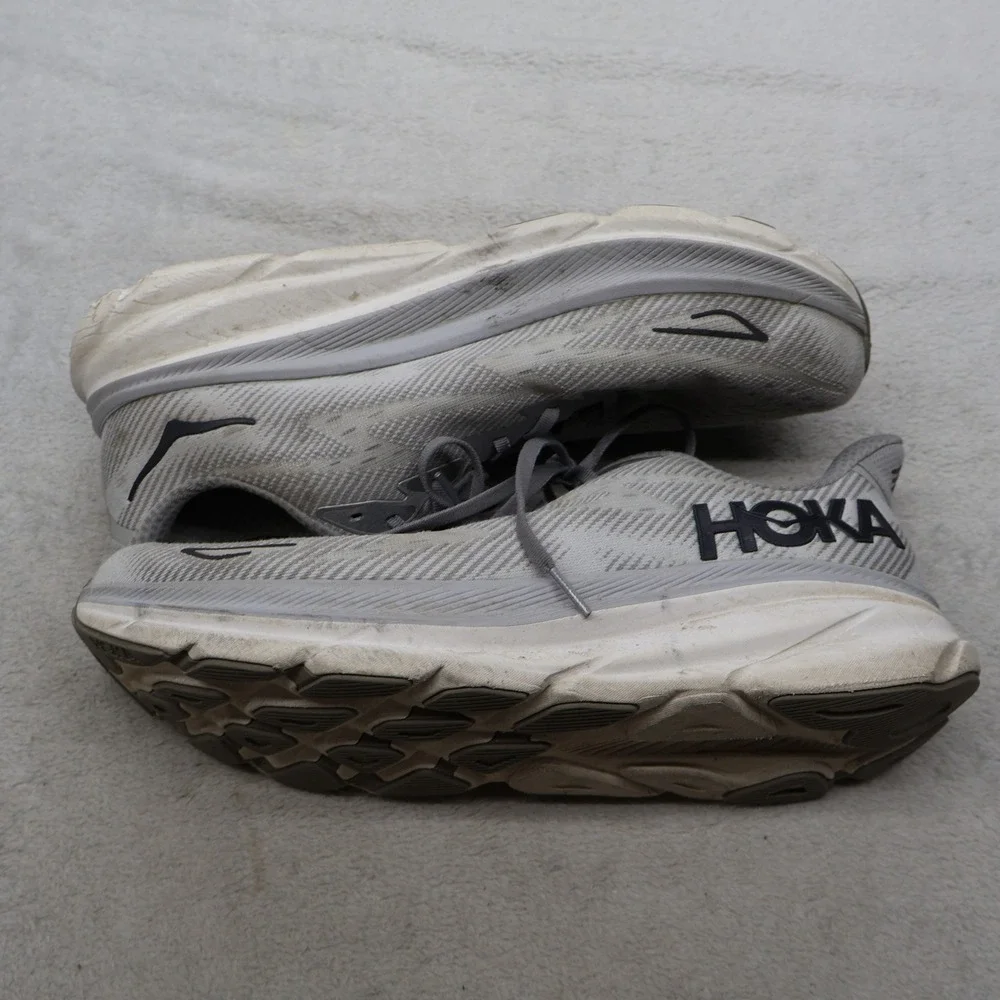 Hoka‎ Mens 13D Athletic Shoes Grey Clifton 9 Mesh Running Lightweight Cushioned